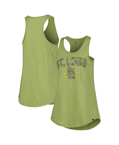 New Era Women's Olive St. Louis Cardinals Armed Forces Day Tank Top