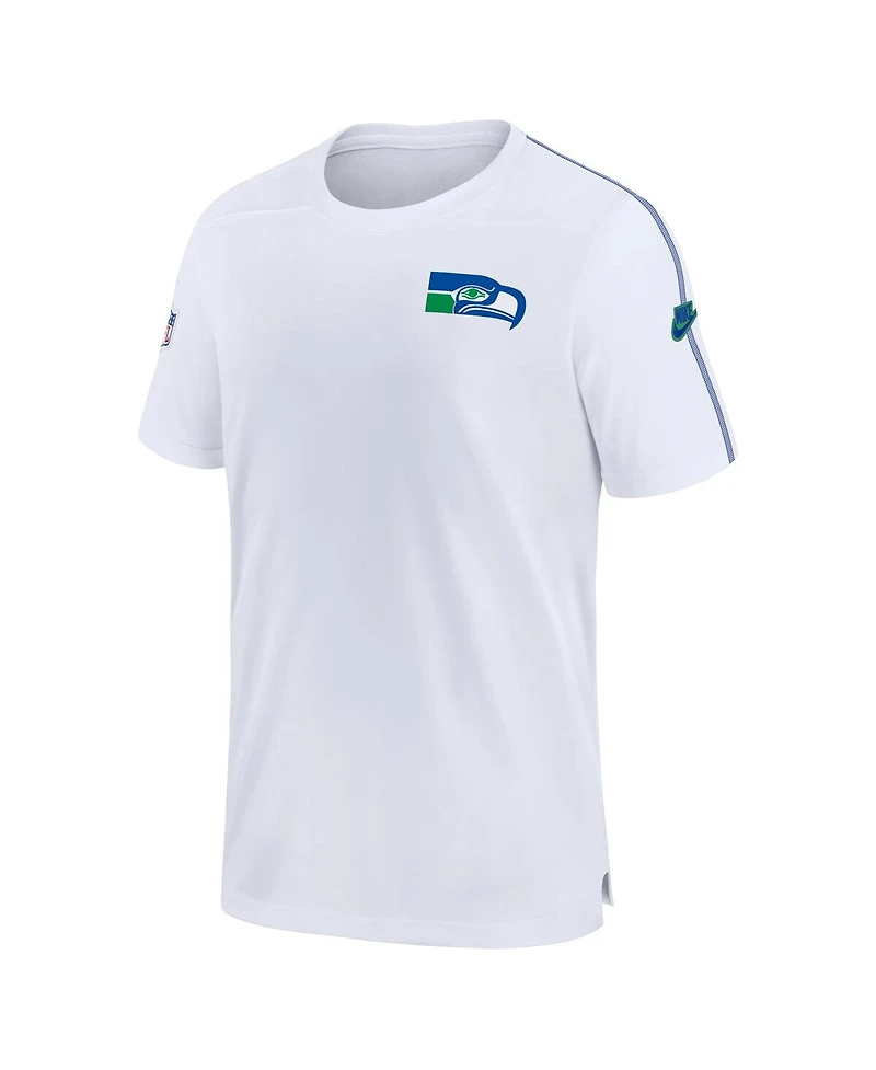 Nike Men's White Seattle Seahawks Sideline Alternate Logo Coach Performance Top