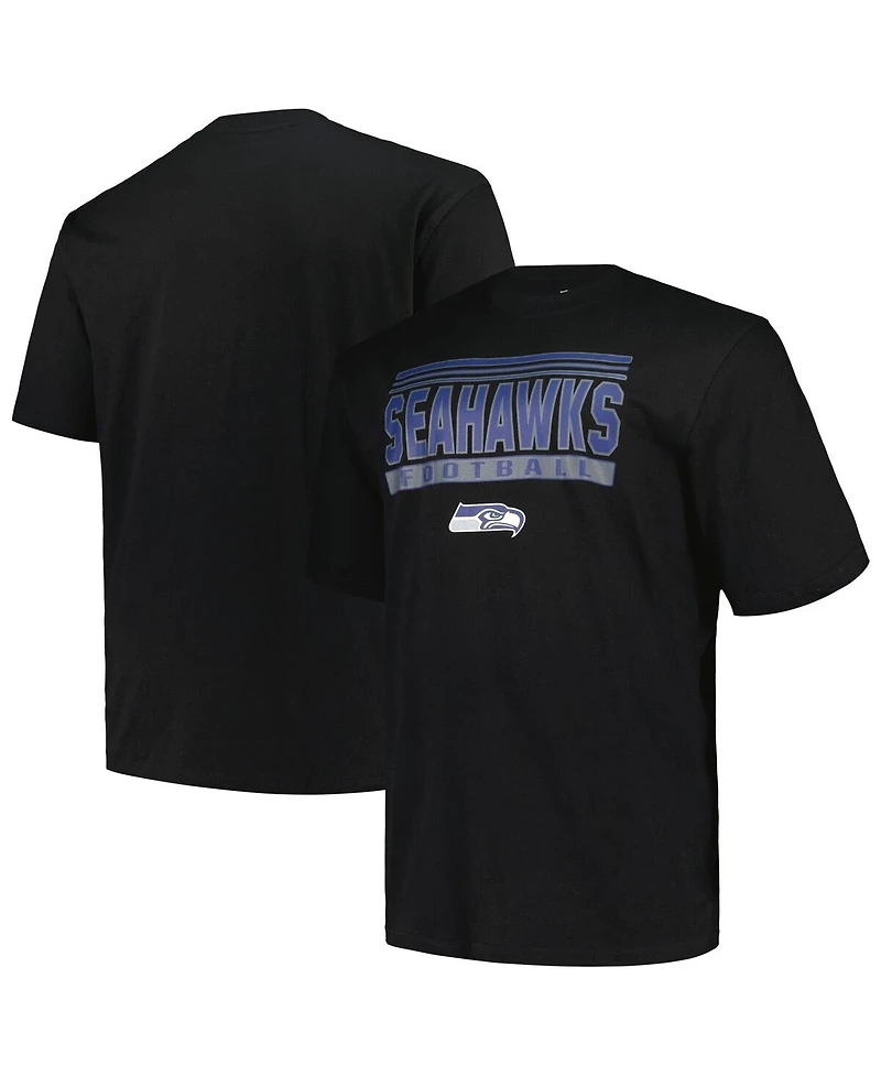 Fanatics Men's Black Seattle Seahawks Big Tall Pop T-Shirt