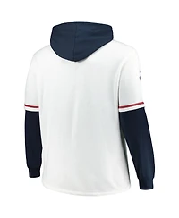 '47 Brand Men's White/Navy Boston Red Sox Big Tall Trifecta Shortstop Pullover Hoodie