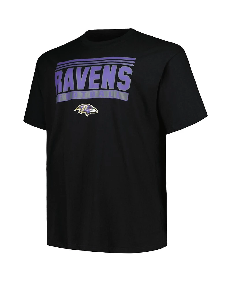 Fanatics Men's Black Baltimore Ravens Big Tall Pop T-Shirt