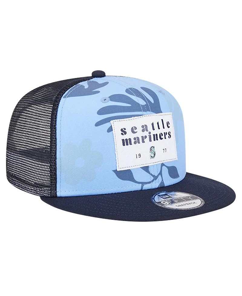New Era Men's Navy Seattle Mariners Bikini Bottom Trucker 9FIFTY Snapback Hat