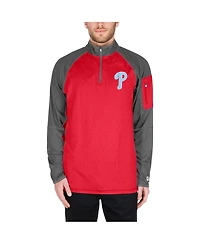 New Era Men's Red Philadelphia Phillies Father's Day Raglan Quarter-Zip Top