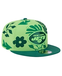 New Era Men's Light Green New York Jets Leafy 9FIFTY Snapback Hat