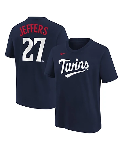 Nike Big Boys and Girls Ryan Jeffers Navy Minnesota Twins Name Number T-Shirt