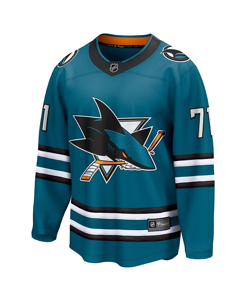 Fanatics Men's Macklin Celebrini Teal San Jose Sharks Home Breakaway Jersey