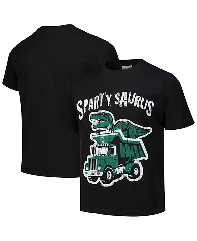 Comfortwash Big Boys and Girls Black Michigan State Spartans Dino Truck T-Shirt