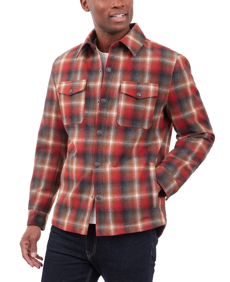 Lucky Brand Men's Quilted Wool Shirt Jacket
