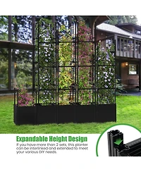 1 Pcs Raised Garden Bed with Trellis and Wheels Self-Watering Planter Box