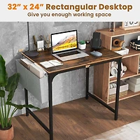 32" Meeting Room Desk Set of 6 with Charging Station & Headphone Hook Metal Frame