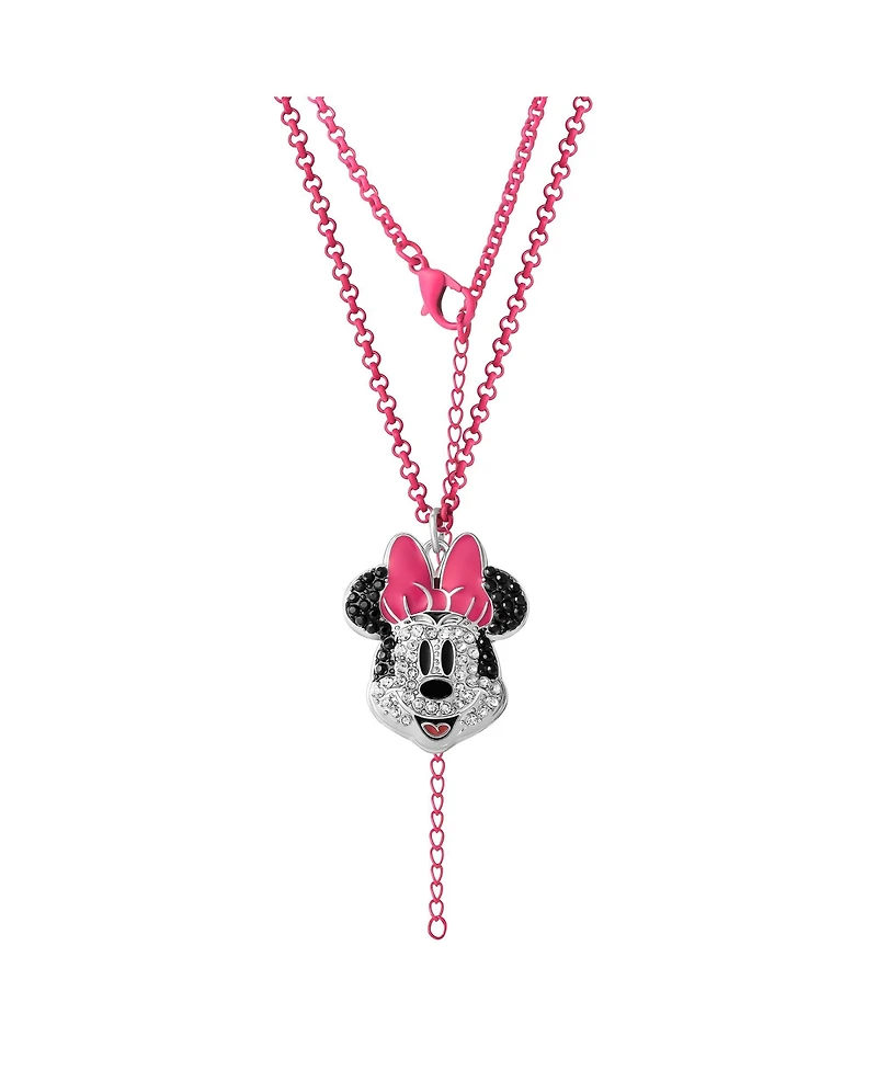 Disney Minnie Mouse Pave Pink Necklace