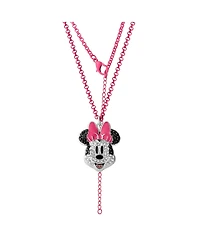 Disney Minnie Mouse Pave Pink Necklace