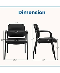 Waiting Room Chair No Wheels Set of 6 with Integrated Armrests for Reception