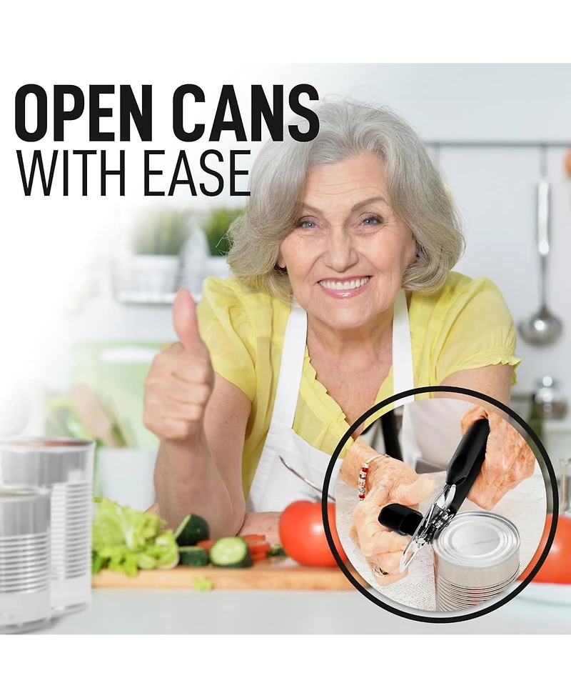 Zulay Kitchen Heavy Duty Stainless Steel Can Opener Manual with Large Bottle Opener