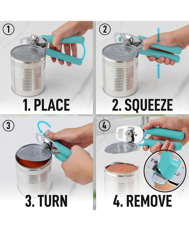 Zulay Kitchen Heavy Duty Stainless Steel Can Opener Manual with Large Bottle