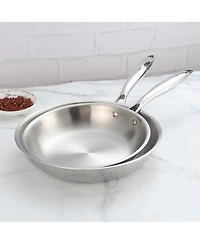 Sugift 9.5" and 11" Tri-Ply Stainless Steel Nonstick Open Fry Pan with Premium Magnetic Stainless Exterior, Aluminum Core, Set of 2