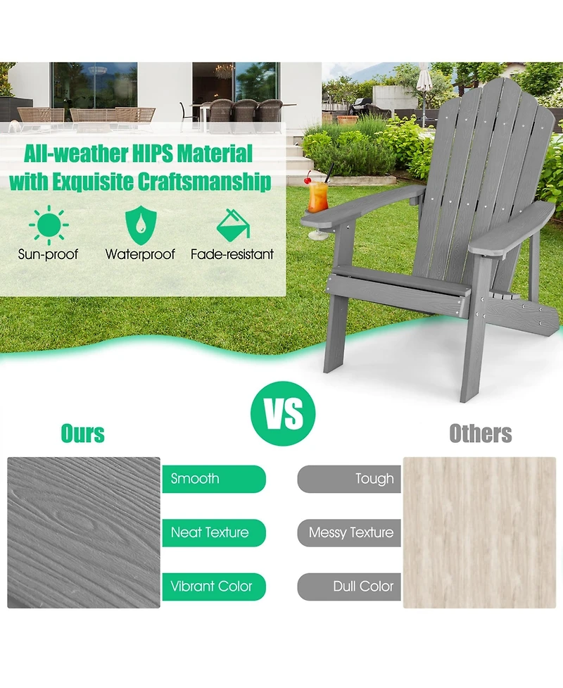 Adirondack Chair Hips Adirondack Chair with Cup Holder & Cushion