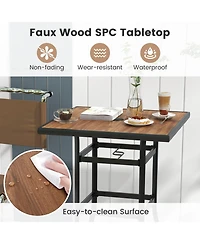 Slickblue 27.5 Inches Patio Bar Table for Garden Backyard Poolside