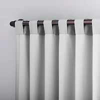 Evelina Faux Dupioni Silk Thermal Extreme 100% Blackout Back Tab Curtain Panel