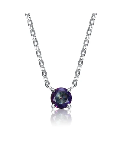 GiGiGirl Sterling Silver Colored Cubic Zirconia Birthstone Solitaire Necklace - Color Options