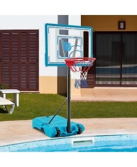 Costway Pool Basketball Hoop 3.8-4.4 Ft Adjustable Poolside BasketballGoal System