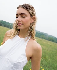 Matr Boomie Nisha Crescent Moon Hoop Earrings