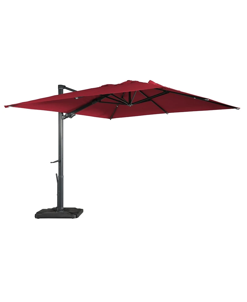Boyel Living 10 ft. 360 ° Rotation Outdoor Patio Cantilever Umbrella Square with Base