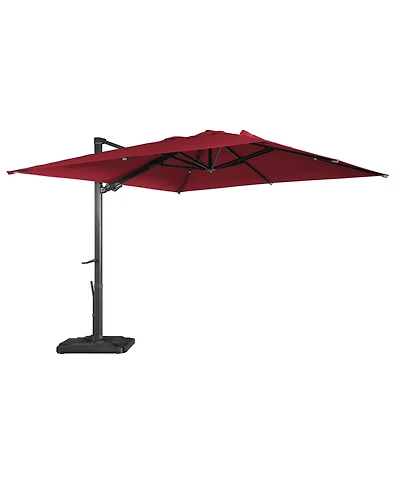 Boyel Living 10 ft. 360 ° Rotation Outdoor Patio Cantilever Umbrella Square with Base