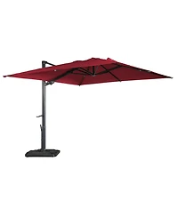 Boyel Living 10 ft. 360 ° Rotation Outdoor Patio Cantilever Umbrella Square with Base