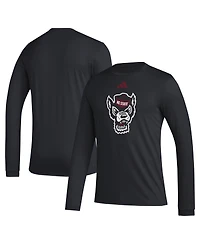 Adidas Men's Black Nc State Wolfpack Primary Locker Logo Pre-Game Long Sleeve T-Shirt