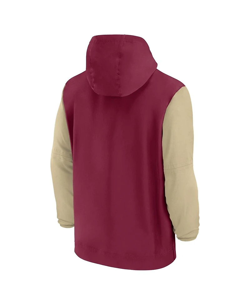 Nike Men's Garnet Florida State Seminoles 2024 Sideline Pregame Player Half-Zip Hoodie
