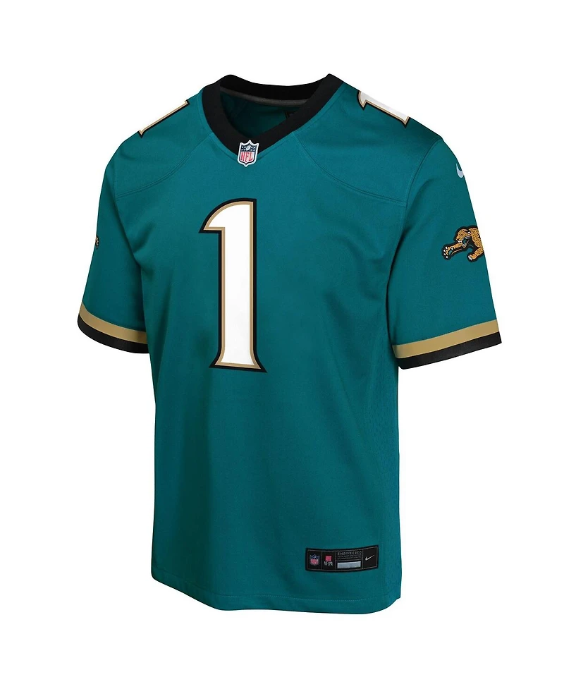 Nike Big Boys and Girls Travis Etienne Teal Jacksonville Jaguars Prowler Throwback Player Game Jersey