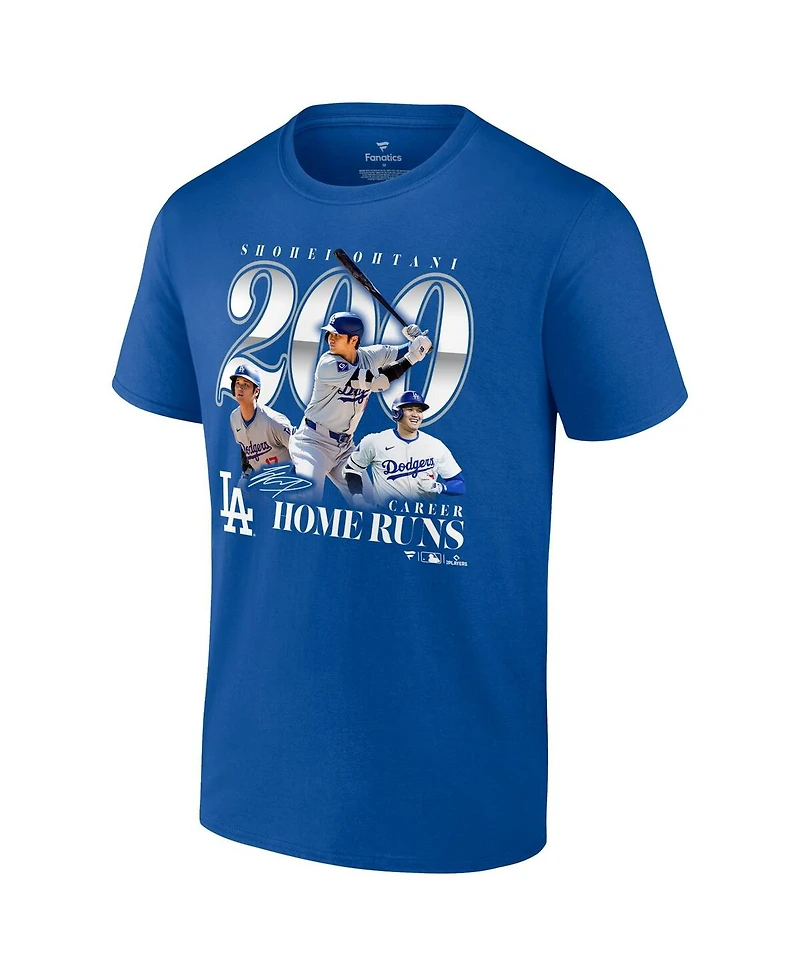 Fanatics Men's Shohei Ohtani Royal Los Angeles Dodgers 200th Career Home Run T-Shirt