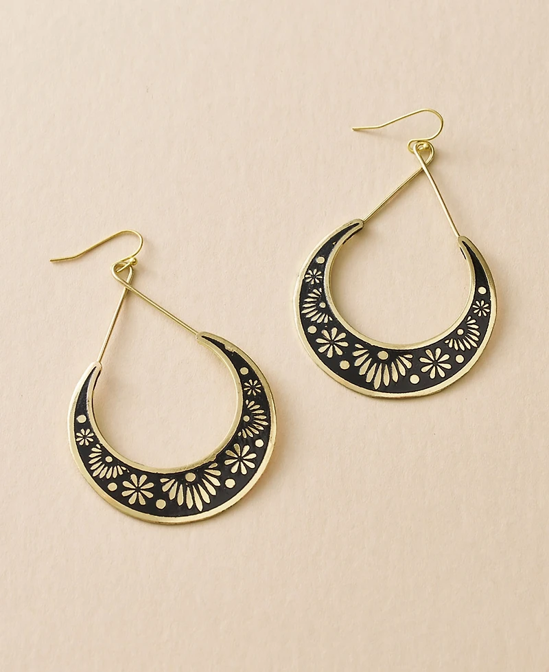 Matr Boomie Nisha Crescent Moon Hoop Earrings