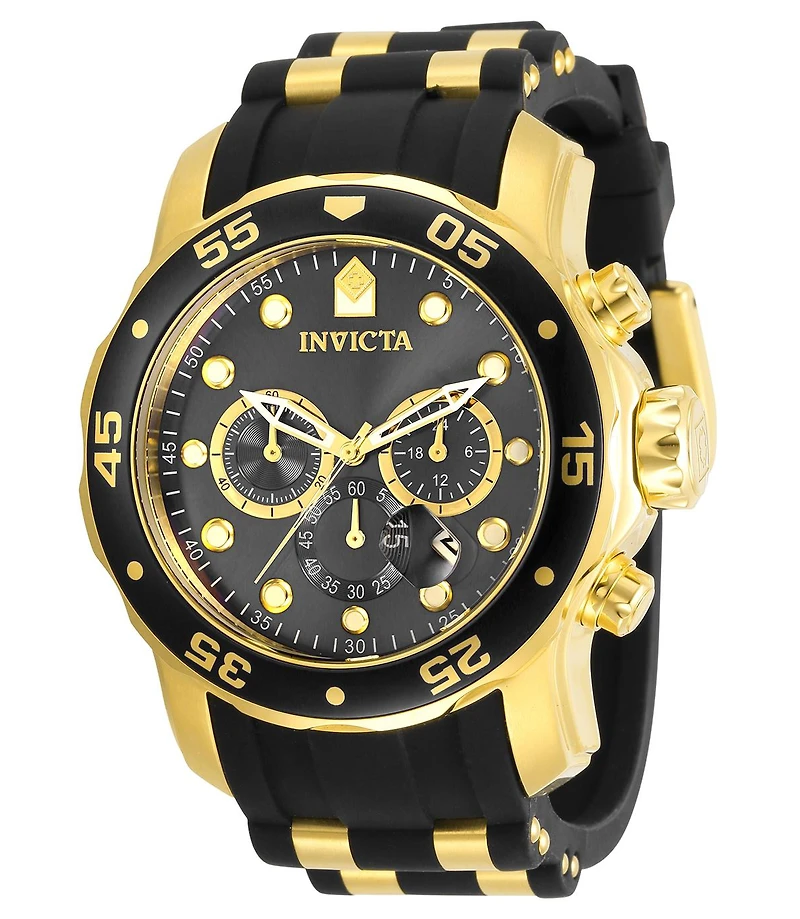 Invicta Men's Pro Diver Quartz 3 Hand Charcoal Dial Polyurethane Watch