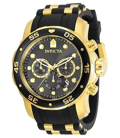 Invicta Men's Pro Diver Quartz 3 Hand Charcoal Dial Polyurethane Watch