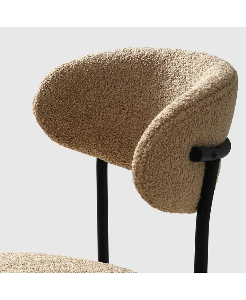 WestinTrends Mid-Century Modern Upholstered Sherpa Round Dining Chairs (Set of