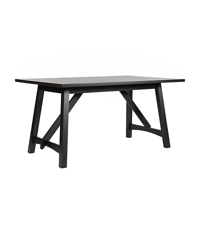 Merrick Lane Carroll Wooden Dining Table With Trestle Style Base