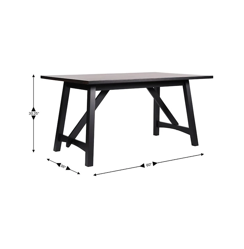 Merrick Lane Carroll Wooden Dining Table With Trestle Style Base