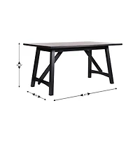 Merrick Lane Carroll Wooden Dining Table With Trestle Style Base