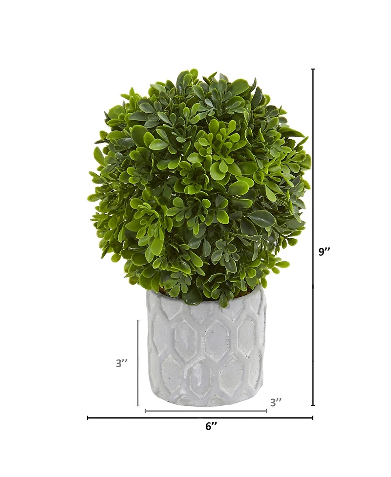 Slickblue Mini Boxwood Topiary Artificial Plant for Elegant Home Decor (Set of 3)