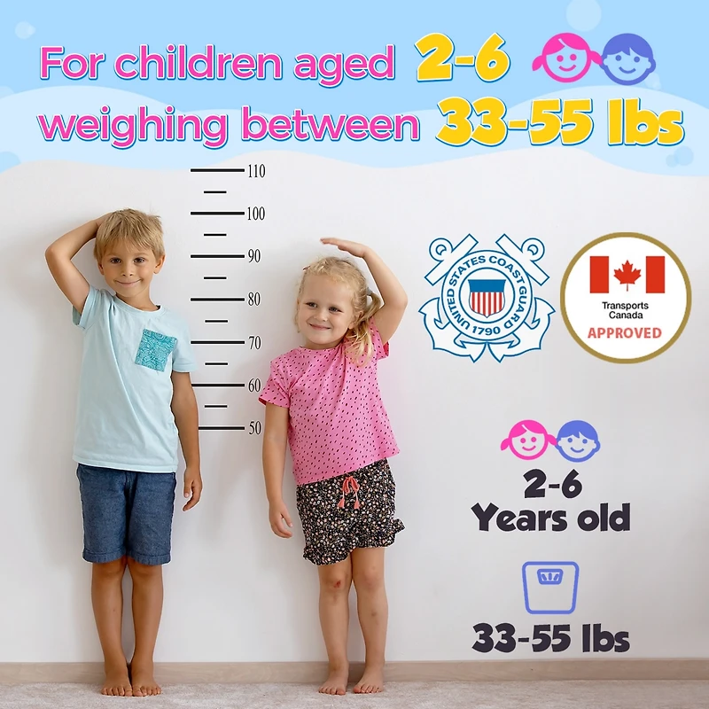 Body Glove Paddle Pals Splash Child Swim Vest, Toddler Floatie - Pfd Life Jacket for Kids