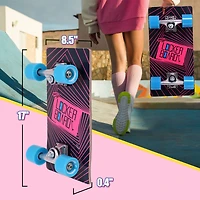 Locker Board Cruz 17" Skateboard, Portable Maple Wood Kids Lockerboard Fits in Backpack & Locker