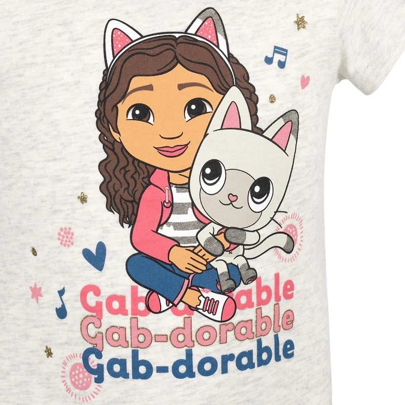 Gabby's Dollhouse Toddler Girls Dreamworks Gabbys Pandy Paws 3 Pack T-Shirts
