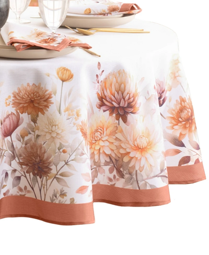 Elrene Autumn Blooms Oval Tablecloth, 60" x 84" Oval