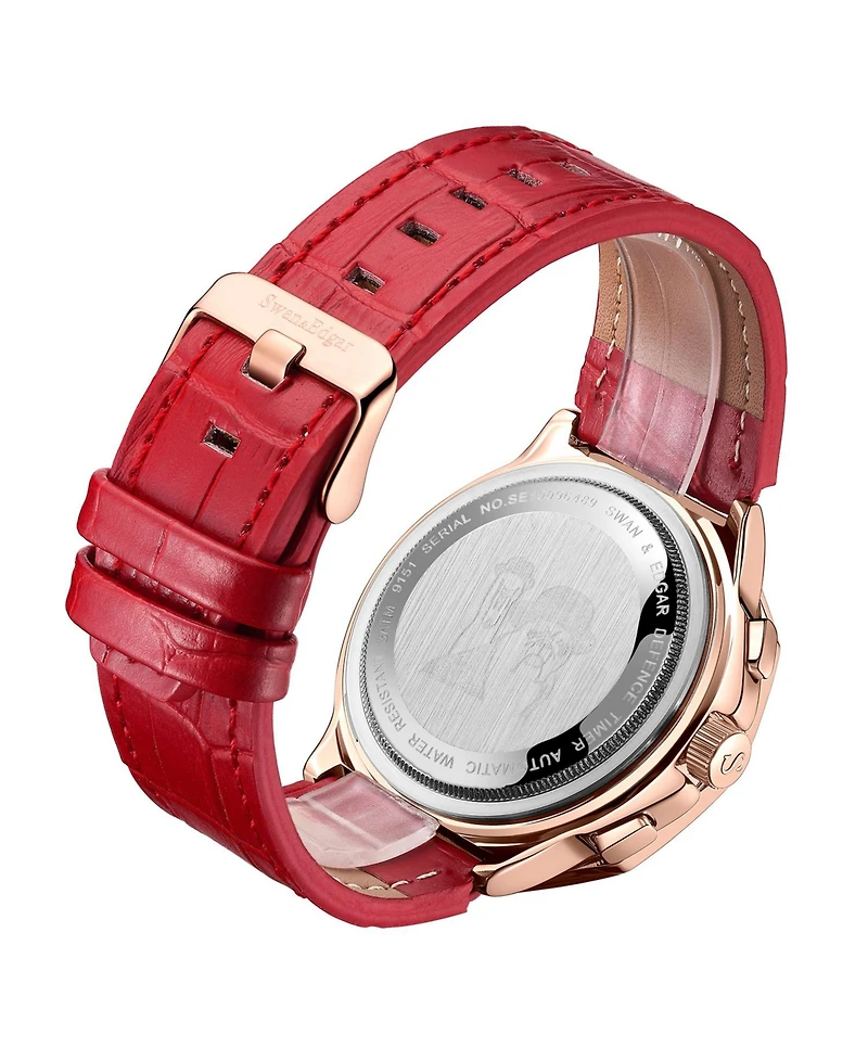SE1491 Swan & Edgar Hand Assembled Defence Timer Automatic Rose Red