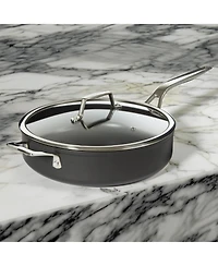 BergHOFF Essentials Non-stick Hard Anodized 11" Deep Skillet 4.3qt. With Glass Lid, Black