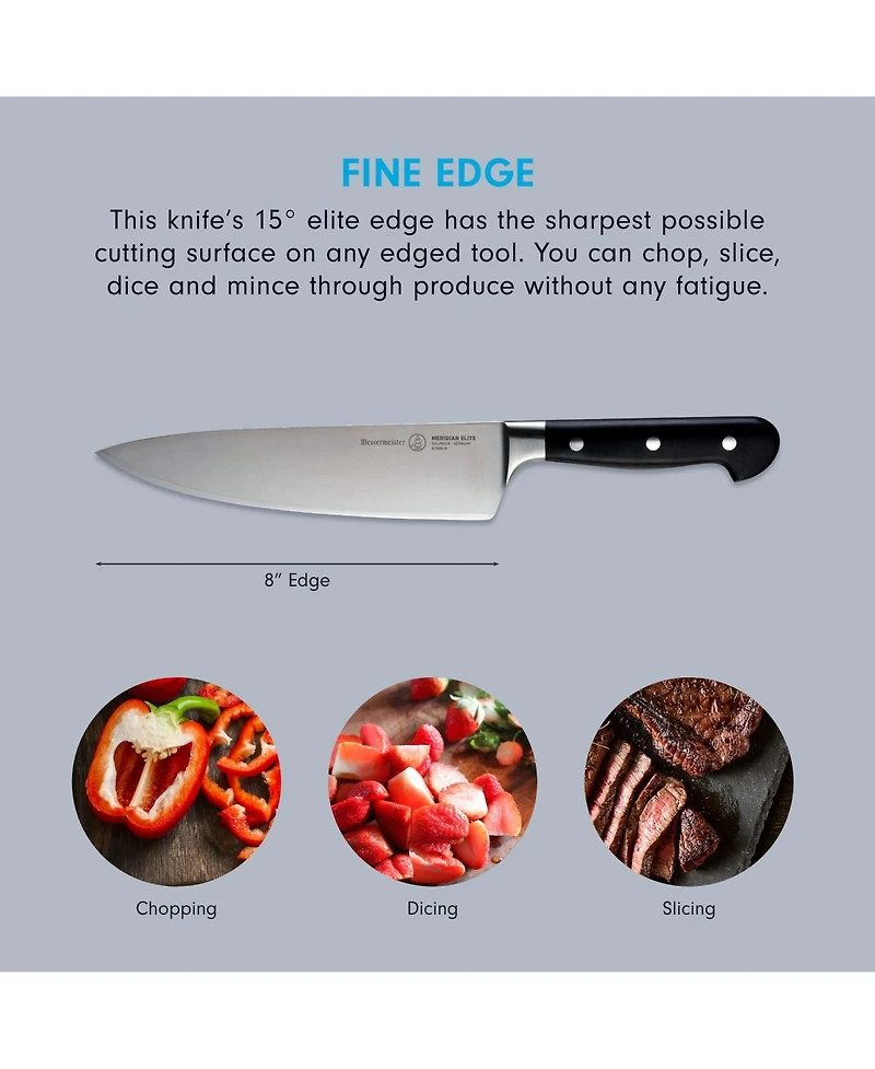 Messermeister Meridian Elite Stealth Chef s Knife, 8”