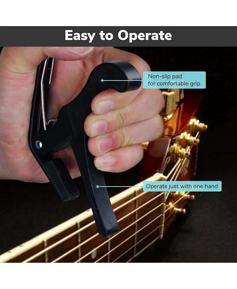 Yescom Guitar Capo Tune Clamp Accessories for Acoustic Electric Guitar Ukulele Packs