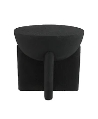 Jonathan Y Brady 16.25" Minimalist Modern Drum Indoor/Outdoor Accent Table, White Frosted